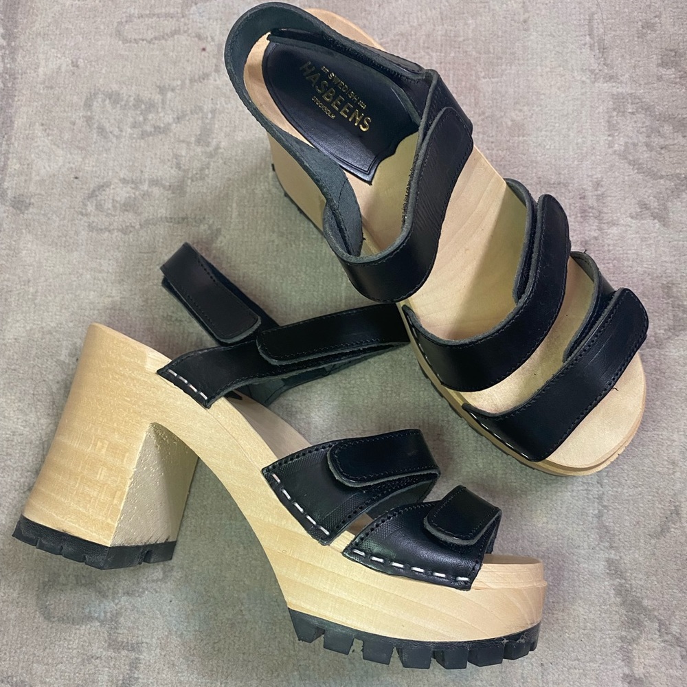 Brand new Swedish Hasbeens platform sandals